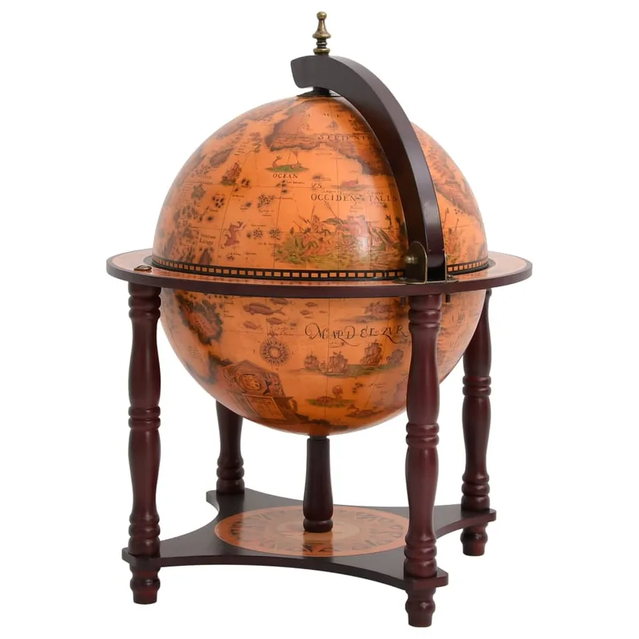 Support à vin bar forme globe Marron Bois d'eucalyptus massif - 5