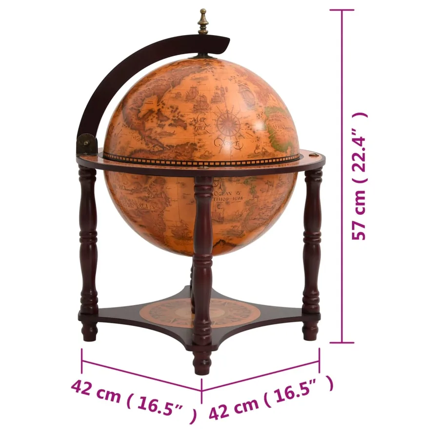 Support à vin bar forme globe Marron Bois d'eucalyptus massif - 8