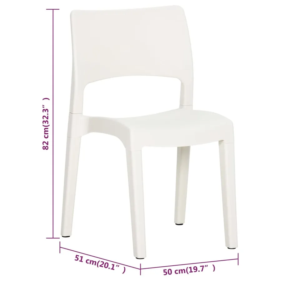 Chaises de jardin lot de 2 Blanc Polypropylène - 10