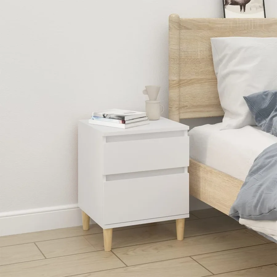 Tables de chevet 2 pcs Blanc 40x35x50 cm - 3