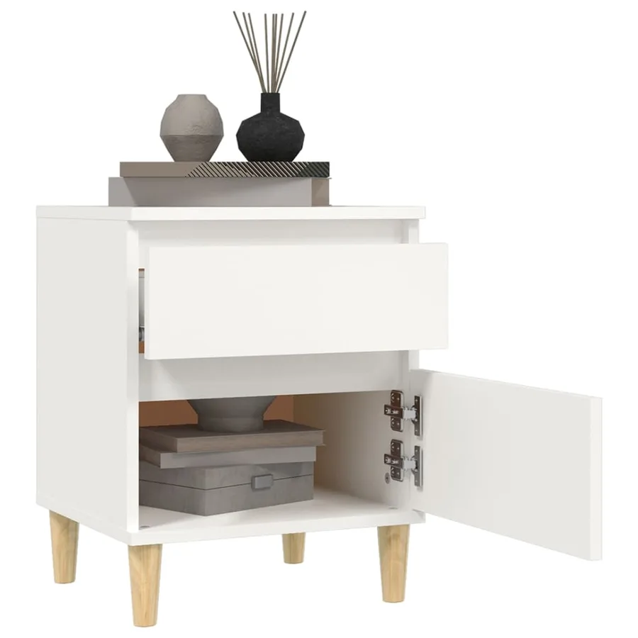 Tables de chevet 2 pcs Blanc 40x35x50 cm - 4