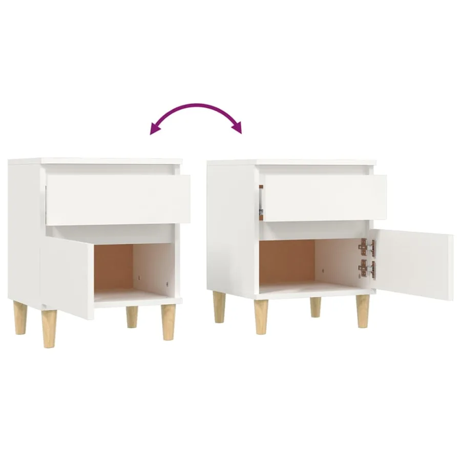 Tables de chevet 2 pcs Blanc 40x35x50 cm - 9