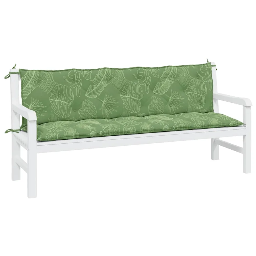 Coussins de banc jardin lot de 2 motif de feuilles tissu Oxford - 4