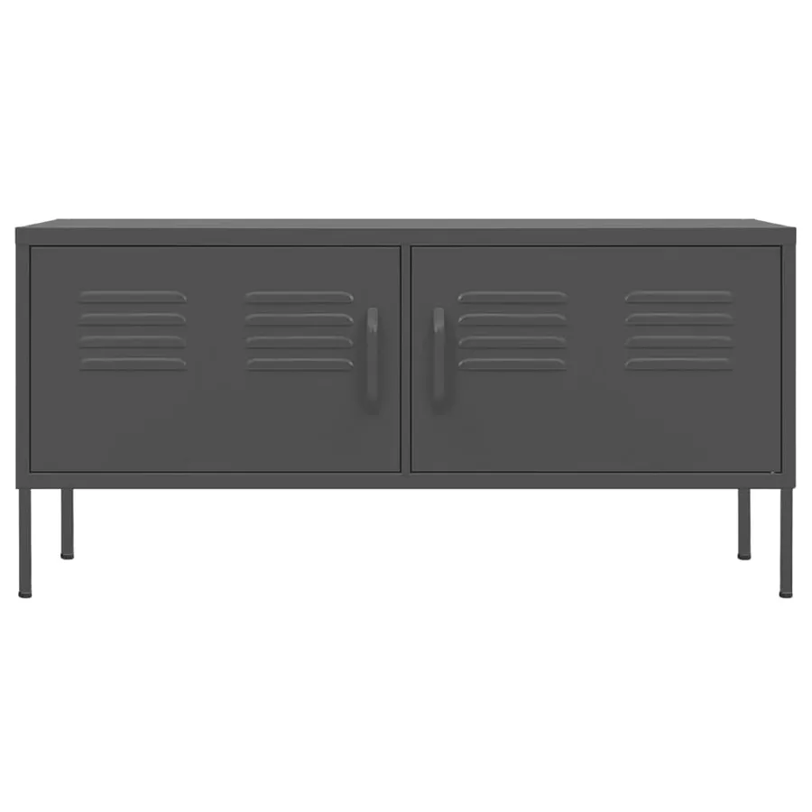 Meuble TV Anthracite 105x35x50 cm Acier - 3