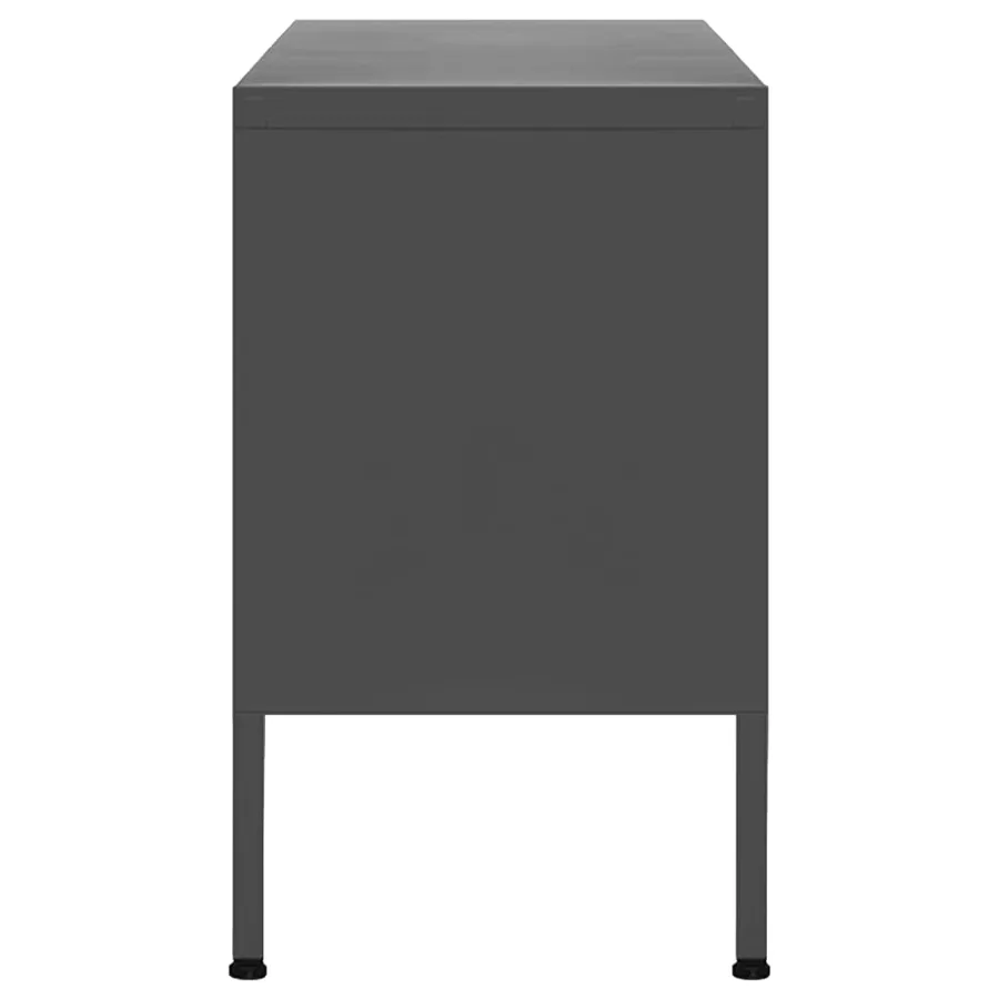 Meuble TV Anthracite 105x35x50 cm Acier - 4