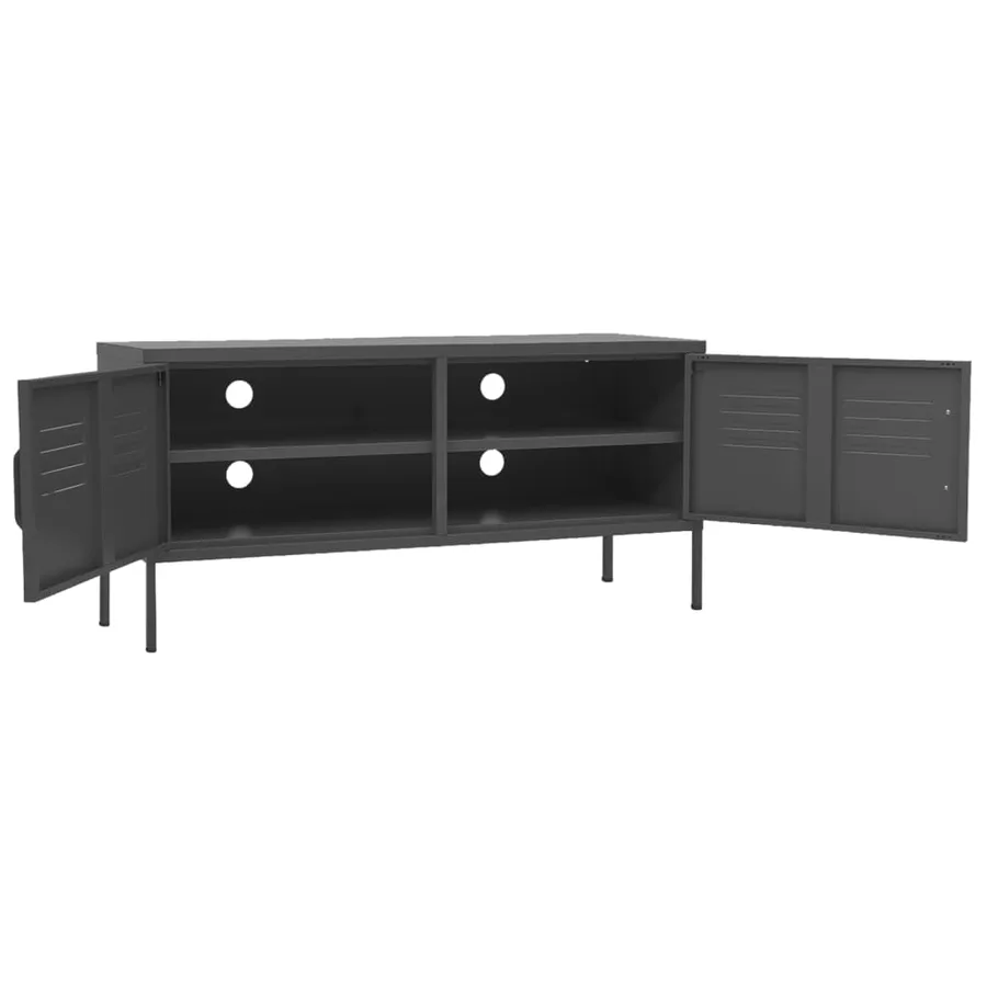 Meuble TV Anthracite 105x35x50 cm Acier - 6