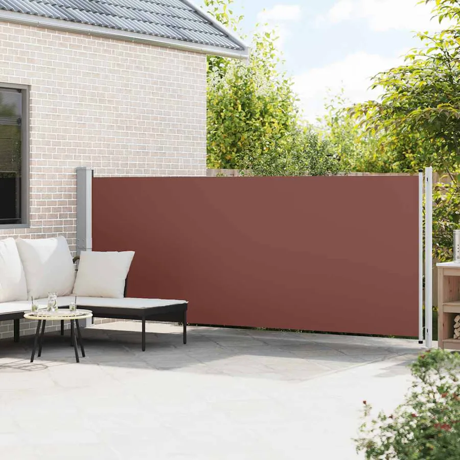 Auvent latéral rétractable de patio 600x160 cm marron - 3