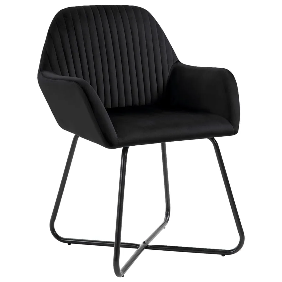 Chaises à manger lot de 4 Noir Velours - 2