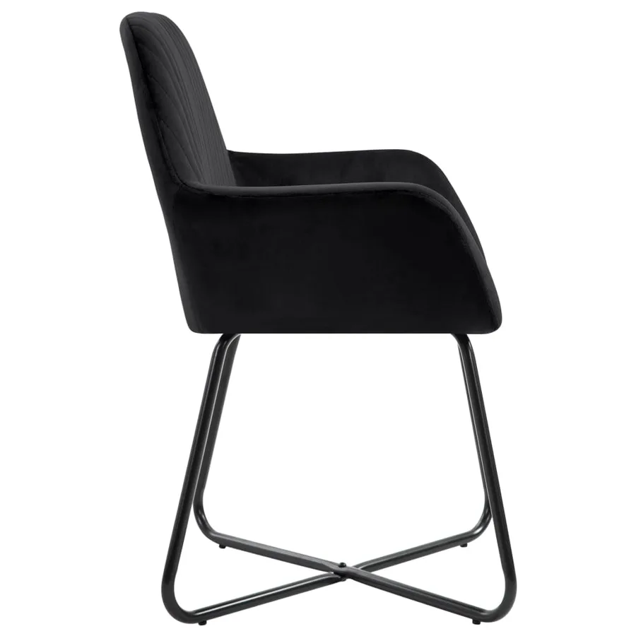 Chaises à manger lot de 4 Noir Velours - 4
