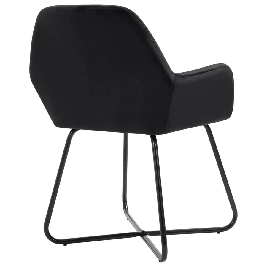 Chaises à manger lot de 4 Noir Velours - 5