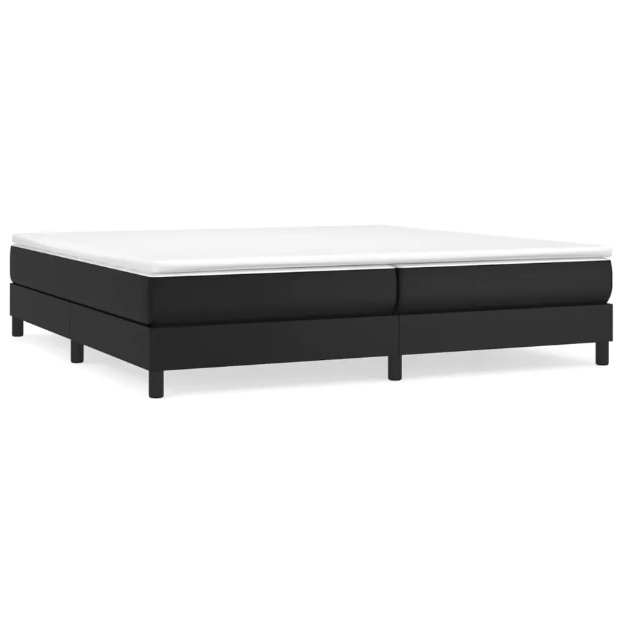 Sommier à lattes de lit avec matelas Noir 200x200 cm Similicuir - 2