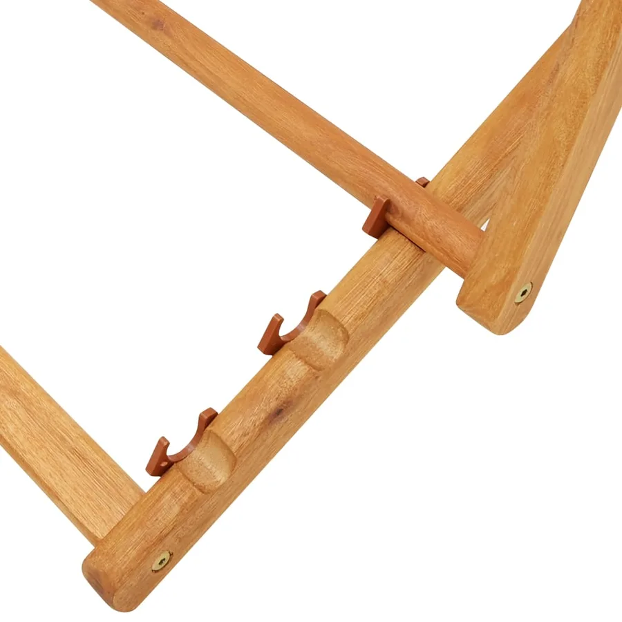 Chaise pliable de plage bois d'eucalyptus et tissu vert - 8
