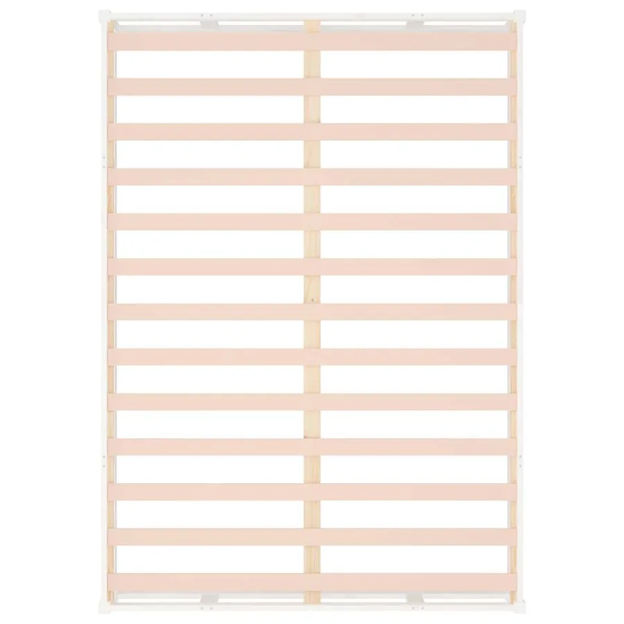 Cadre de lit sans matelas blanc 120x200 cm bois massif - 6