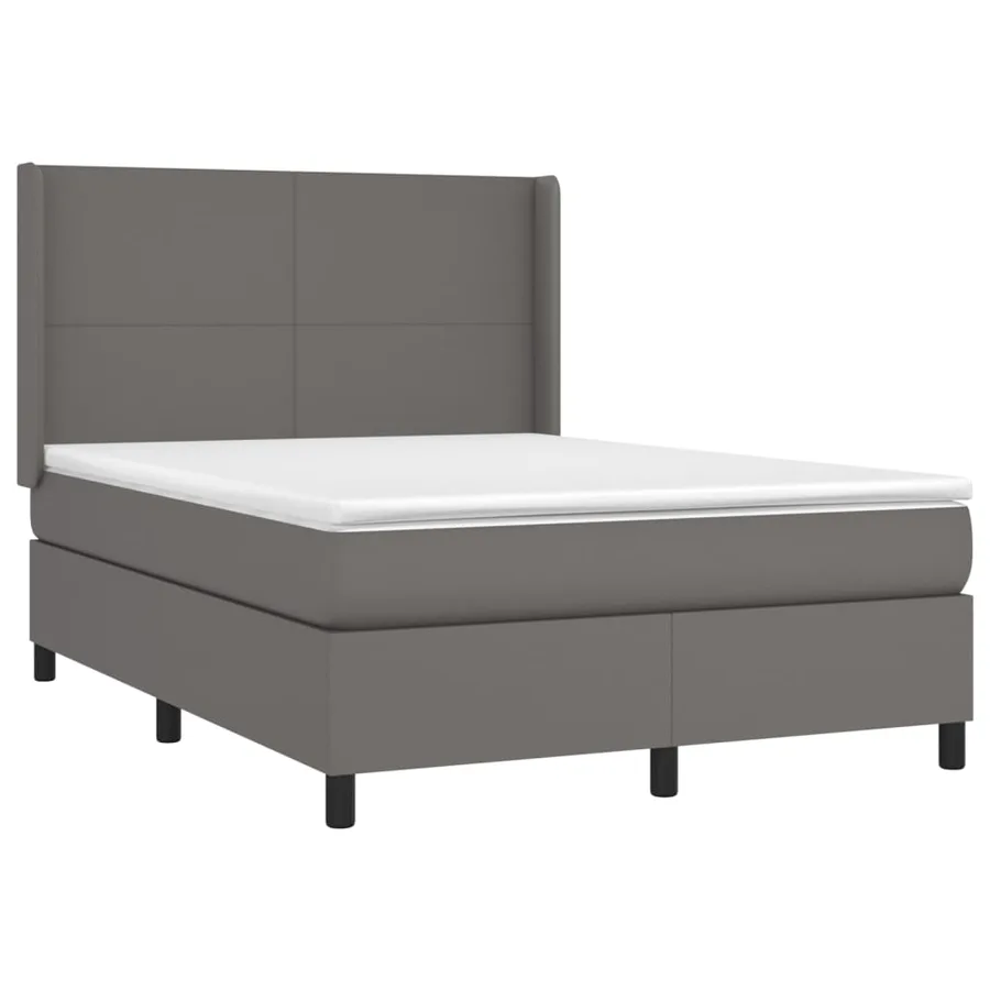 Sommier à lattes de lit matelas LED Gris 140x190cm Similicuir - 4
