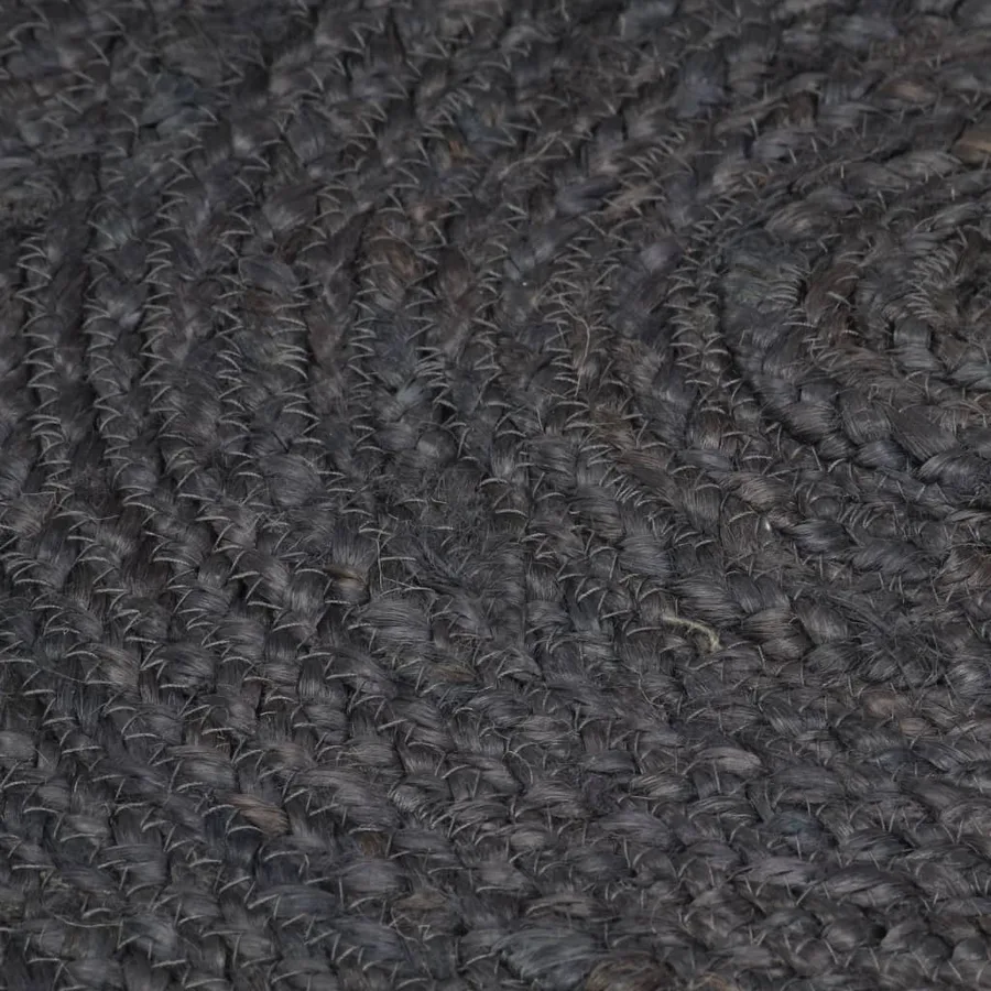Tapis fait à la main Jute Rond 210 cm Gris foncé - 4