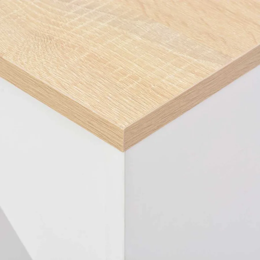Table de bar avec tablette amovible Blanc 138x39x110 cm - 5