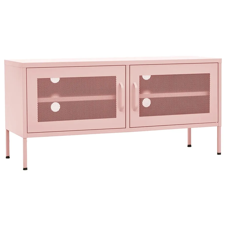 Meuble TV Rose 105x35x50 cm Acier - 2