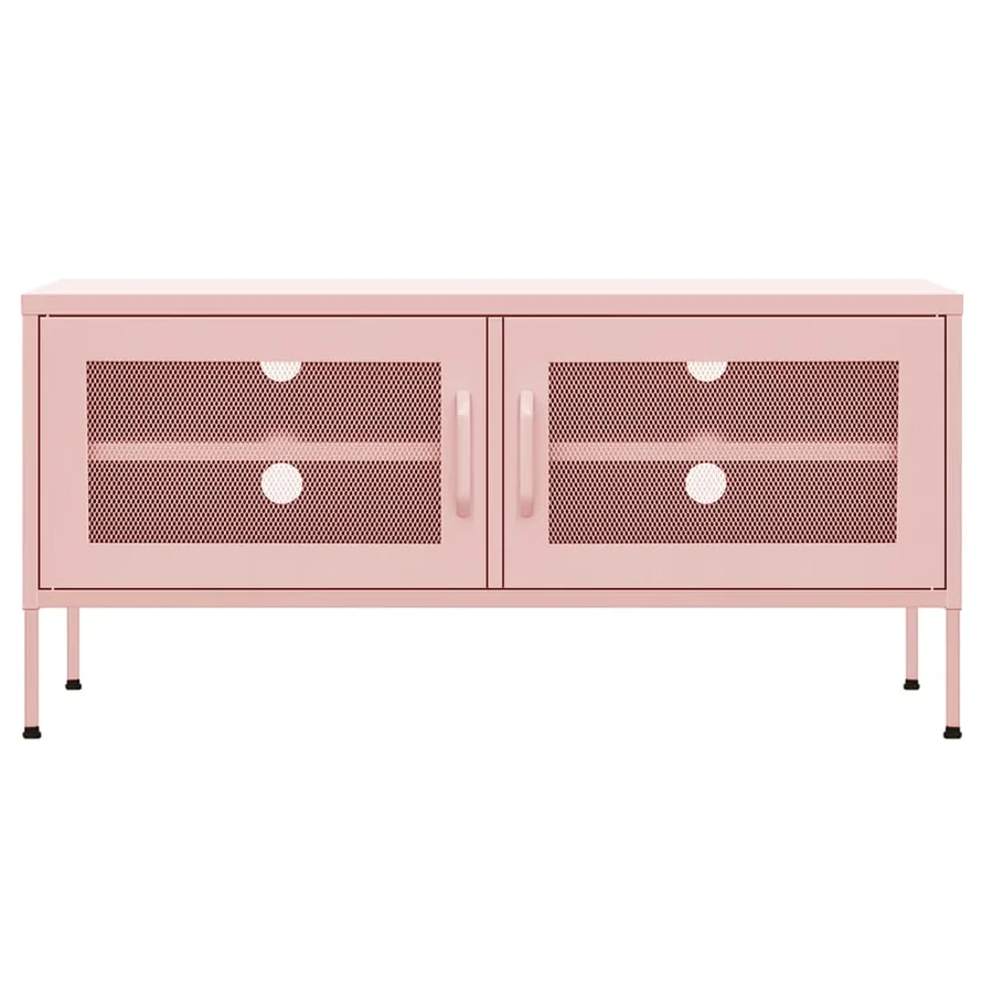 Meuble TV Rose 105x35x50 cm Acier - 3