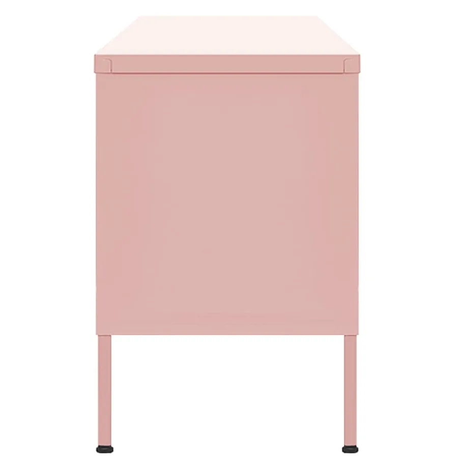Meuble TV Rose 105x35x50 cm Acier - 4