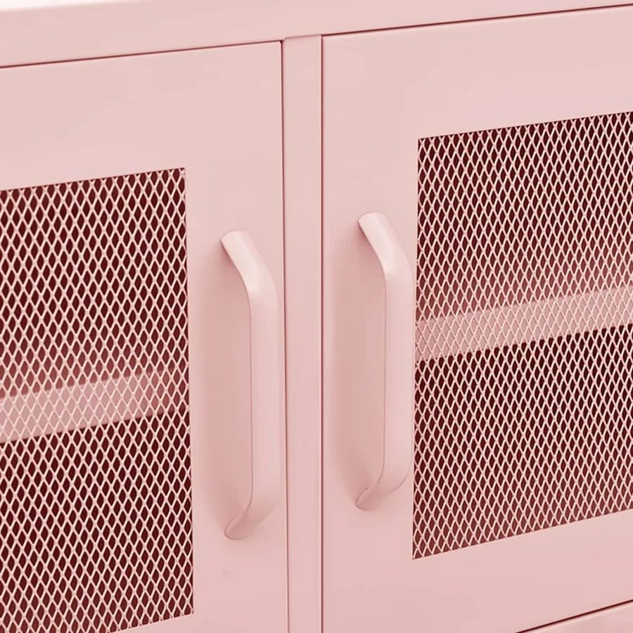 Meuble TV Rose 105x35x50 cm Acier - 8