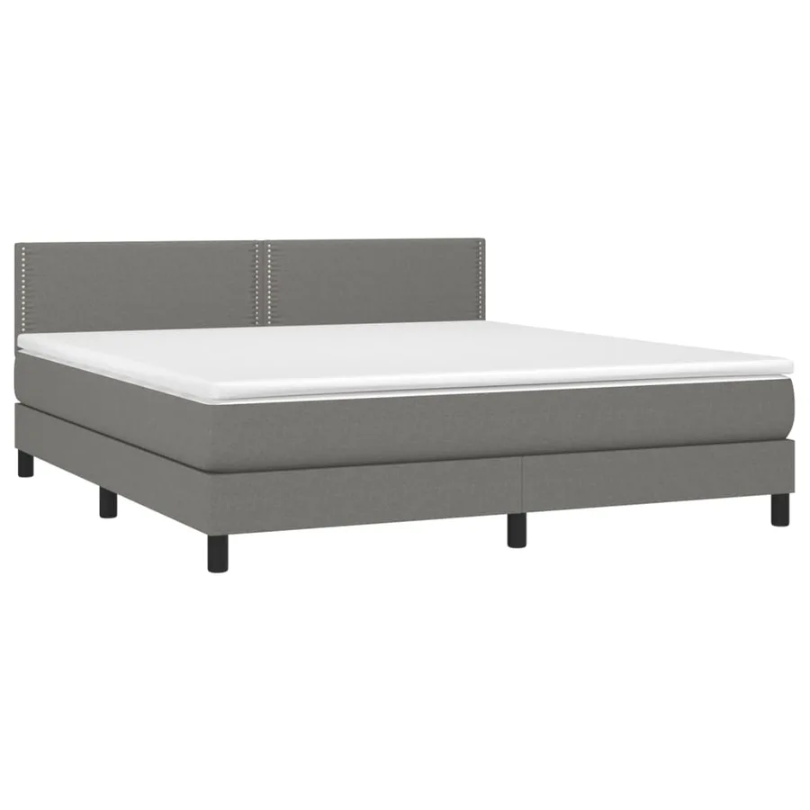 Sommier à lattes de lit et matelas et LED Gris foncé 180x200 cm - 3