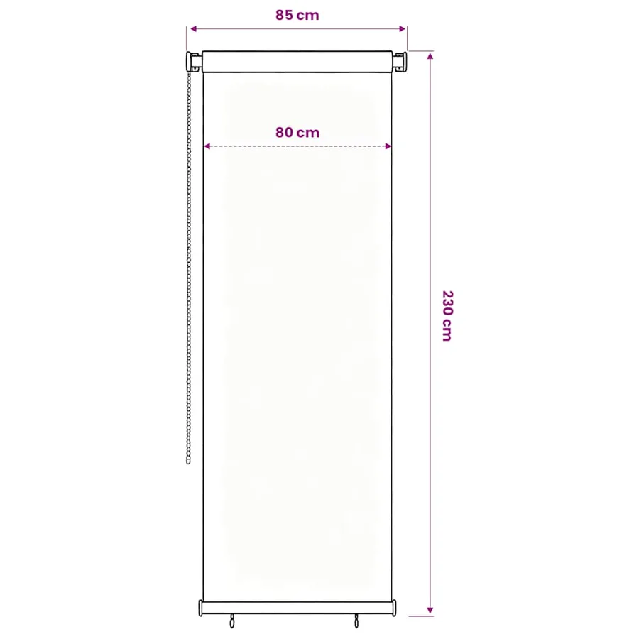 Store roulant d'extérieur 85 (l) x 230 (H) cm HDPE bleu - 6