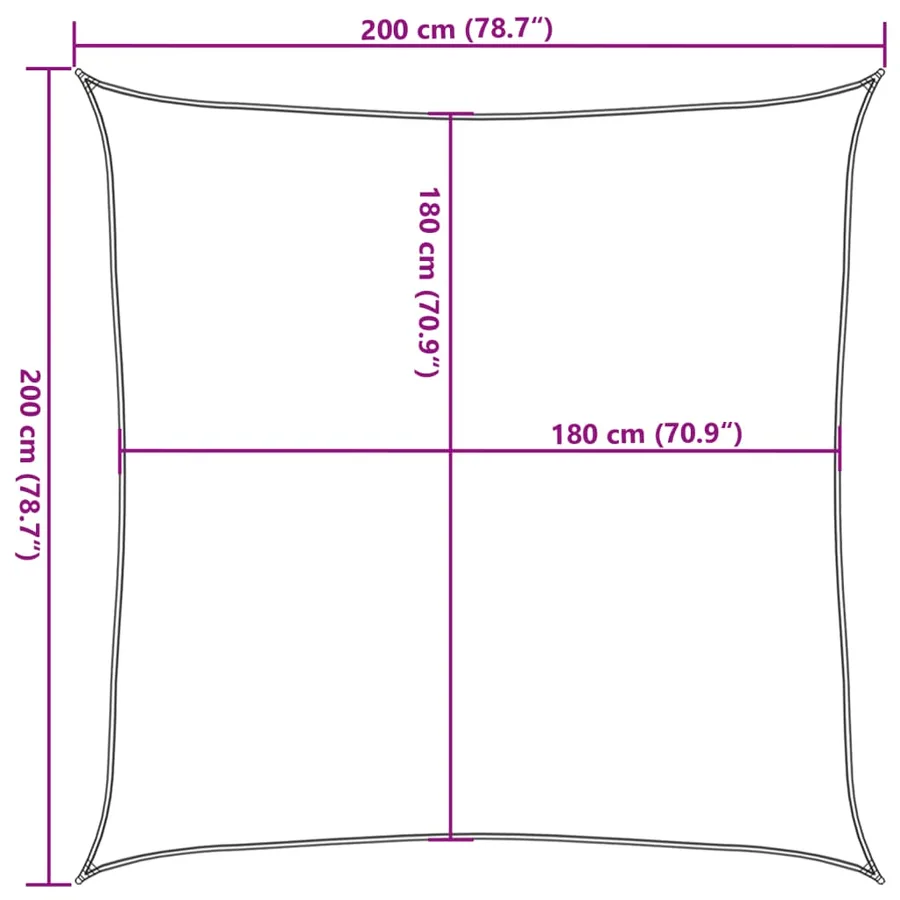 Voile de parasol PEHD Carré 2 x 2 m Blanc - 10