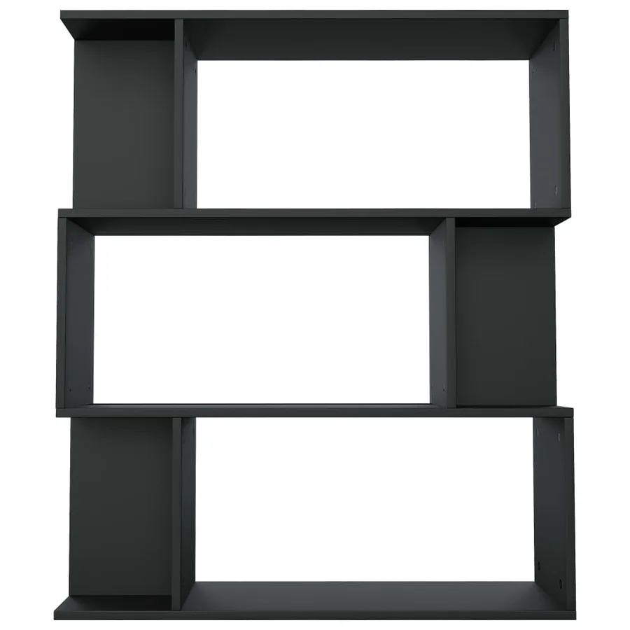 Bibliothèque/Cloison Noir 80x24x96 cm cm Bois d'ingénierie - 6