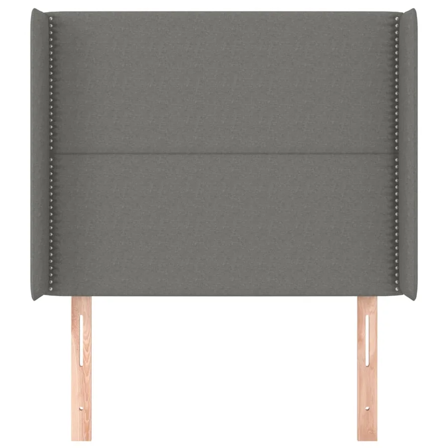 Tête de lit avec oreilles Gris foncé 93x16x118/128 cm Tissu - 3