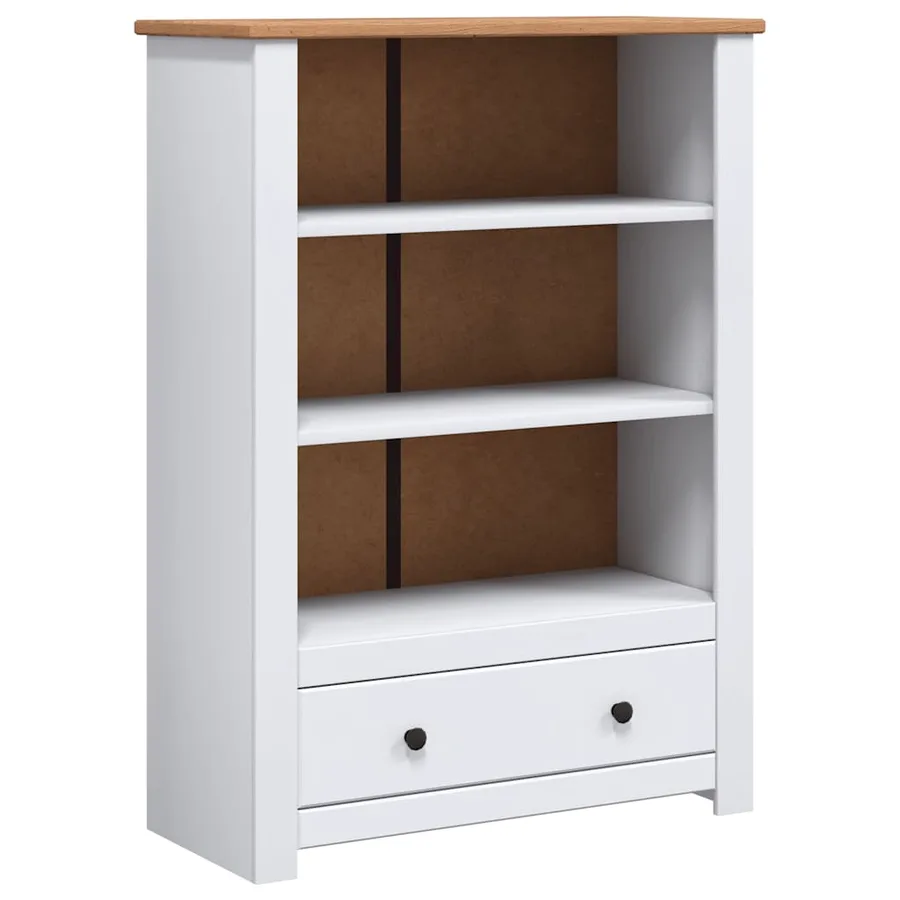 Bibliothèque Blanc 80x35x110 cm Pin massif Assortiment Panama - 2