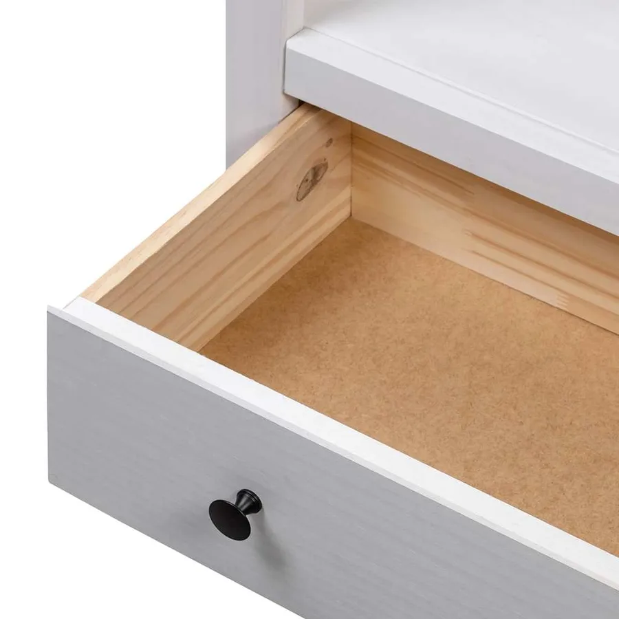 Bibliothèque Blanc 80x35x110 cm Pin massif Assortiment Panama - 8