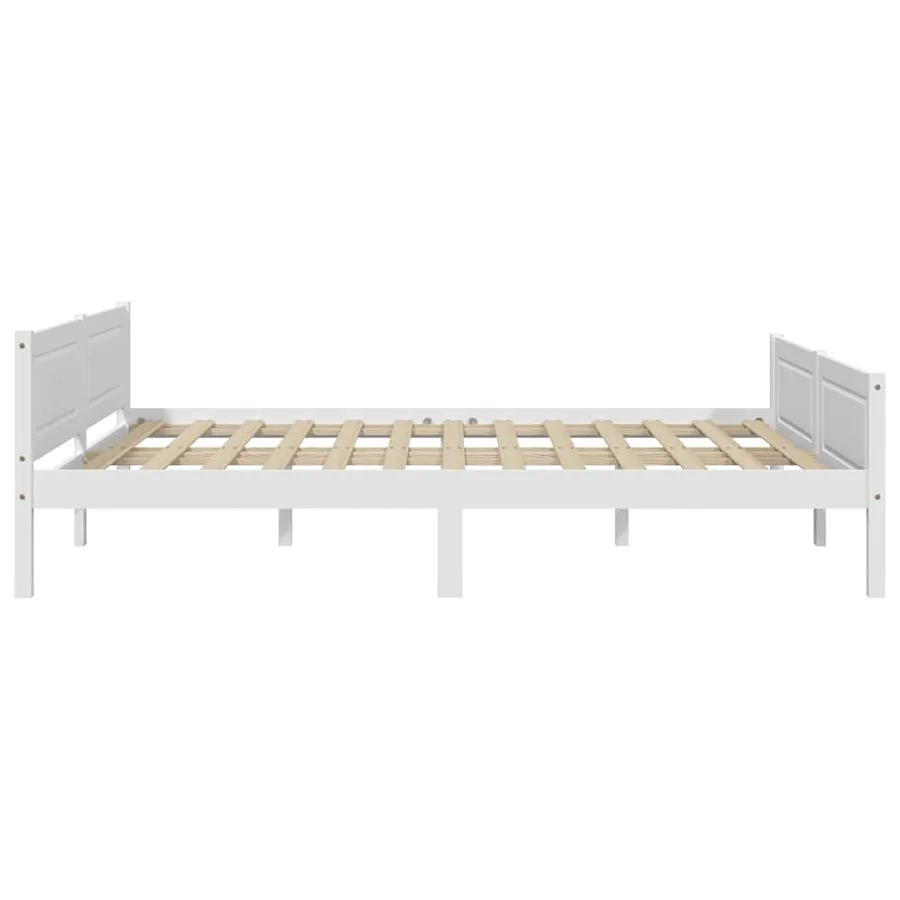 Cadre de lit sans matelas bois de pin massif blanc 120x200 cm - 4