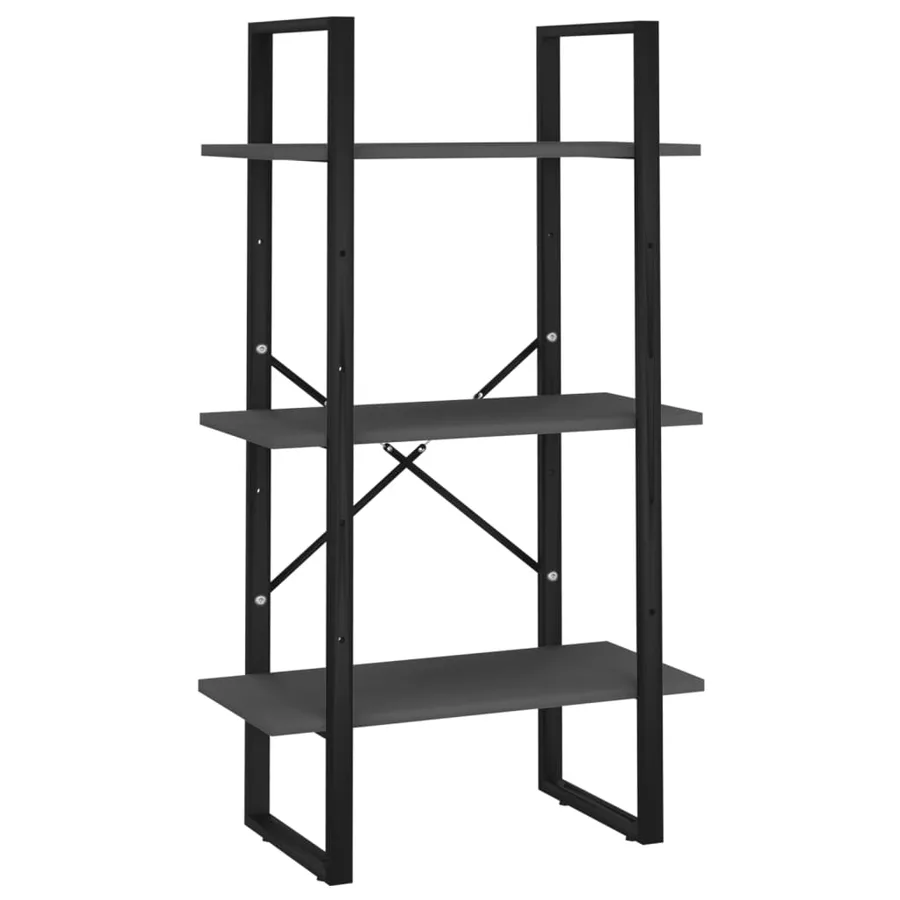 Bibliothèque à 5 niveaux Gris 60x30x175 cm Bois ingénierie - 5