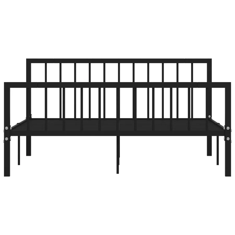 Cadre de lit sans matelas noir métal 160x200 cm - 3