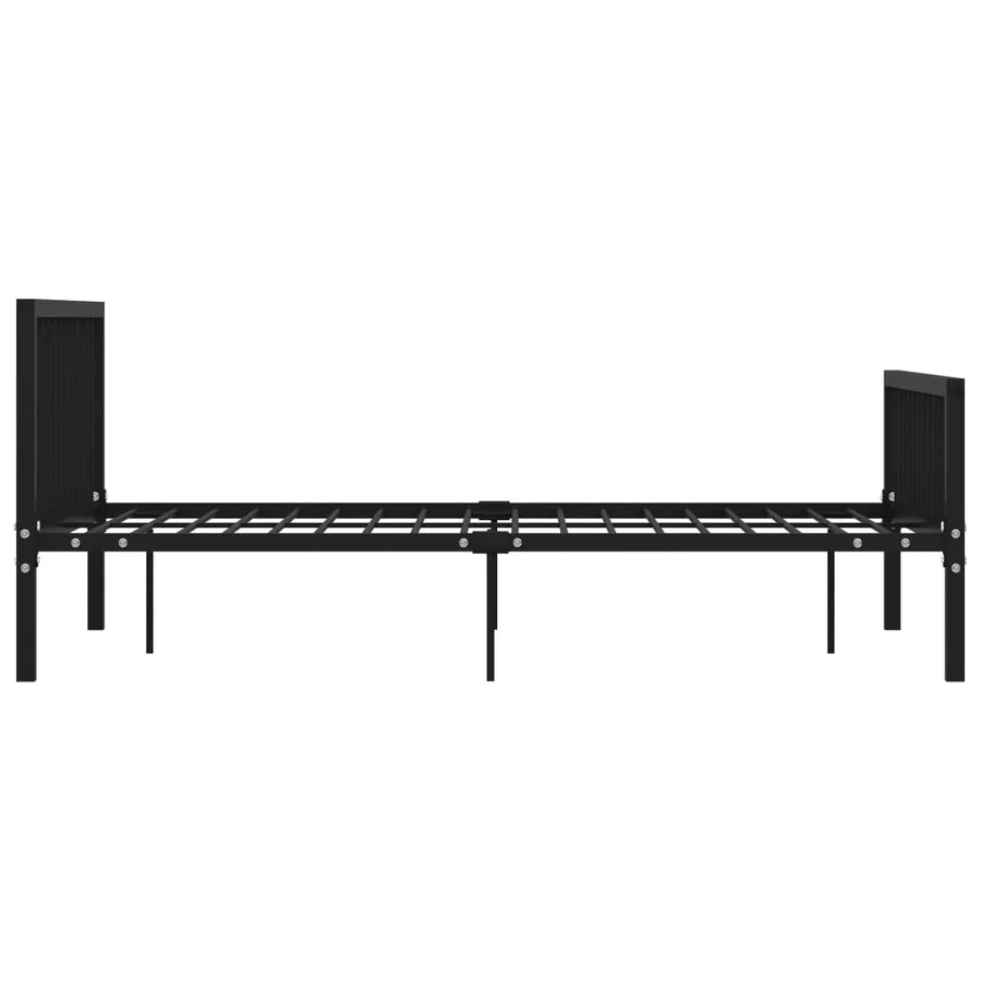 Cadre de lit sans matelas noir métal 160x200 cm - 4