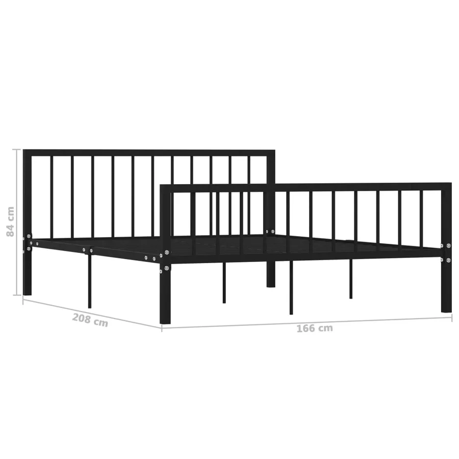 Cadre de lit sans matelas noir métal 160x200 cm - 6