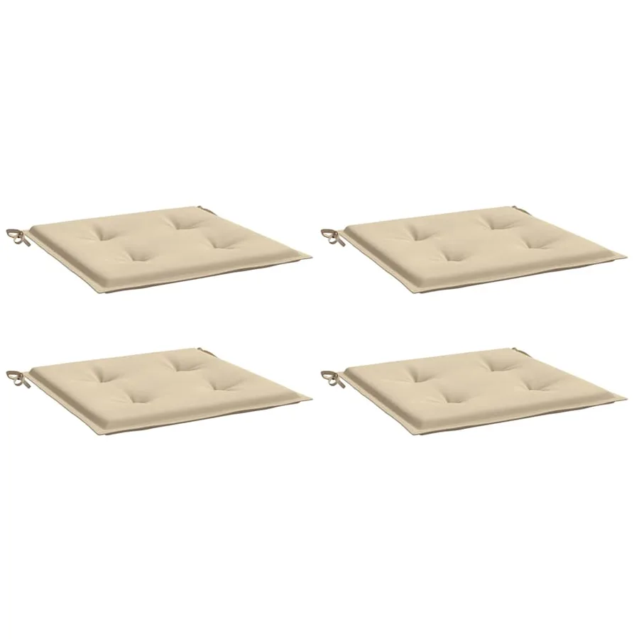 Coussins de chaise jardin lot de 4 beige 40x40x4cm tissu oxford - 3