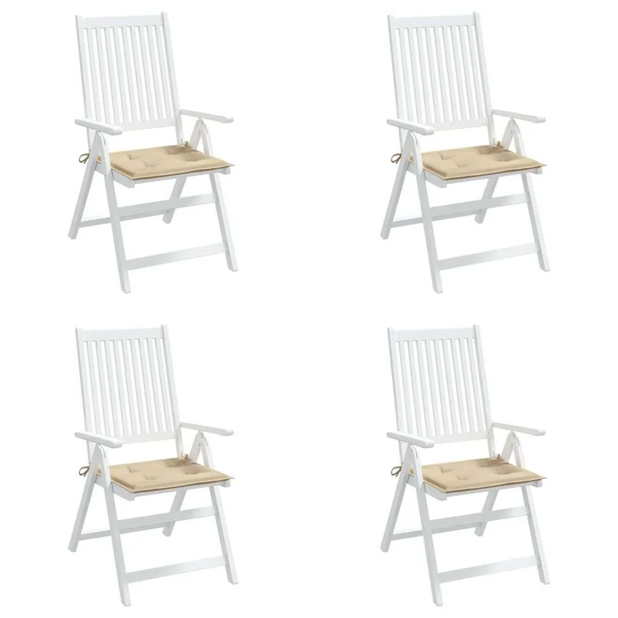 Coussins de chaise jardin lot de 4 beige 40x40x4cm tissu oxford - 4