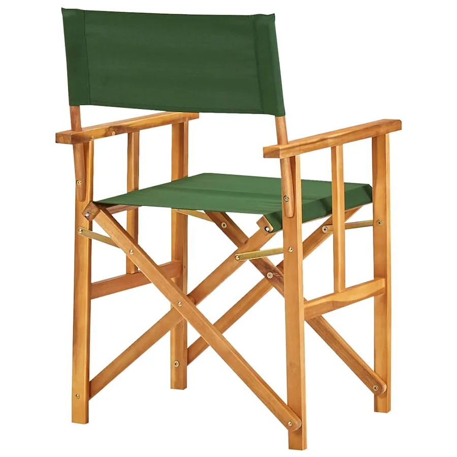 Chaise de metteur en scène bois massif d'acacia vert - 4
