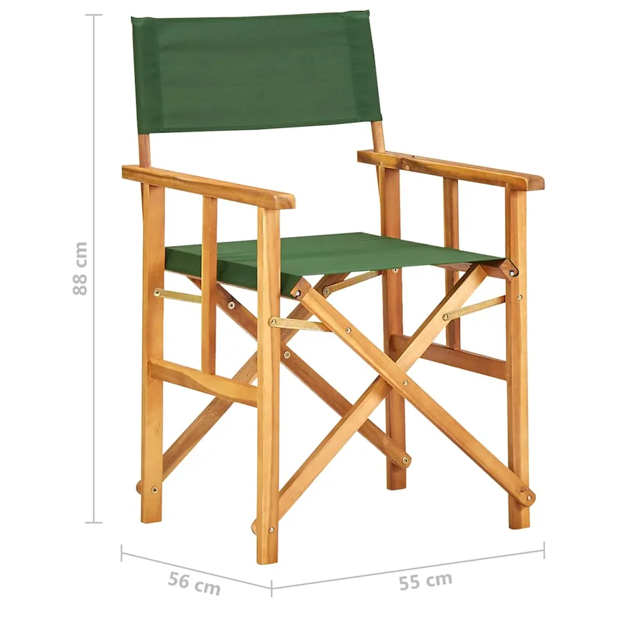 Chaise de metteur en scène bois massif d'acacia vert - 8