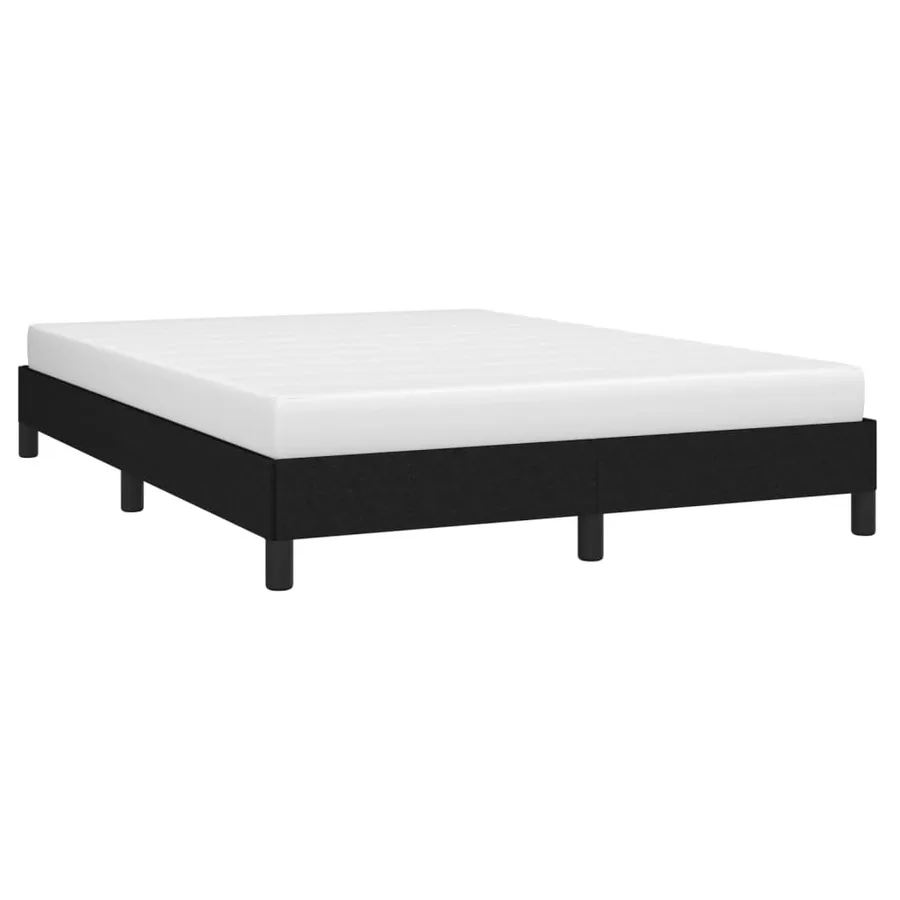 Cadre de lit sans matelas noir 140x200 cm tissu - 3