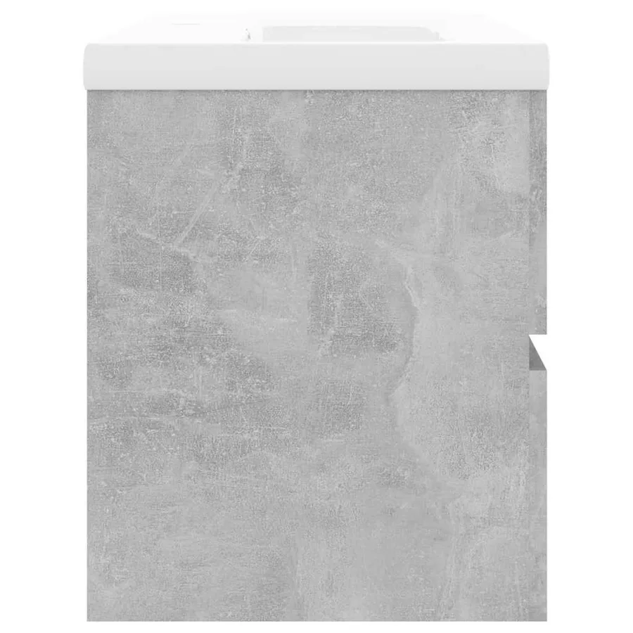 Armoire d'évier avec lavabo intégré Gris béton Aggloméré - 7