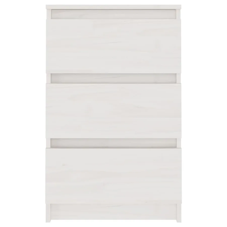 Table de chevet Blanc 40x29,5x64 cm Bois de pin solide - 4