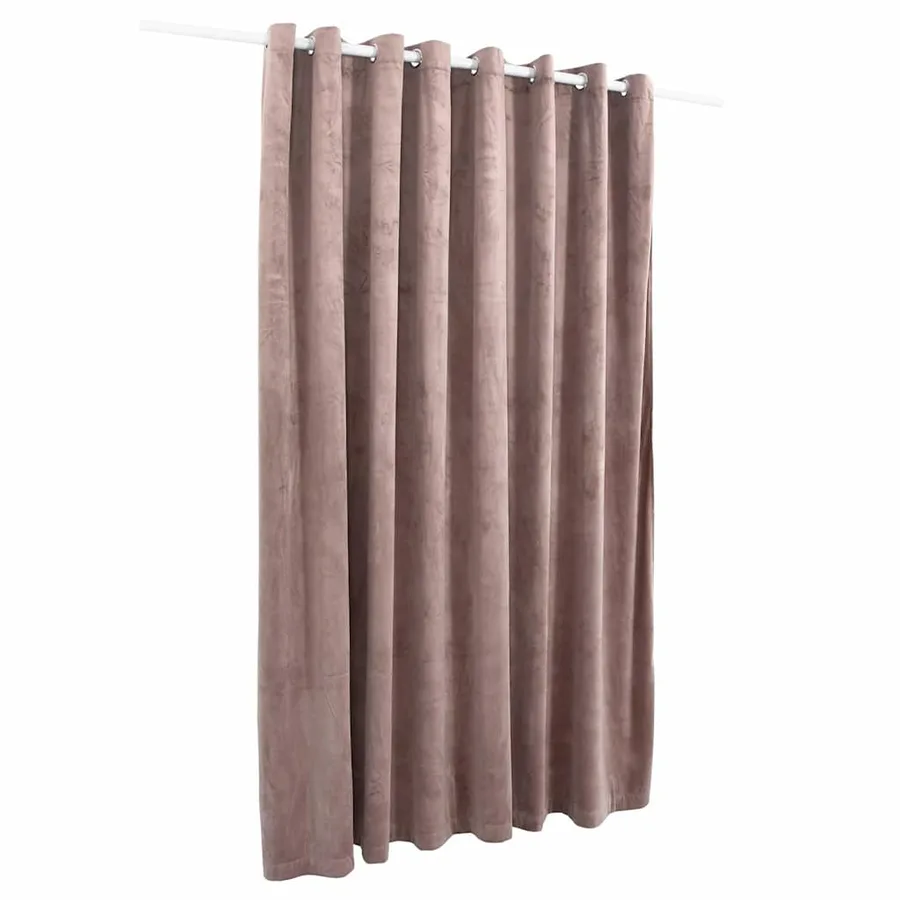 Rideau occultant avec anneaux en métal Velours Rose 290x245 cm - 3