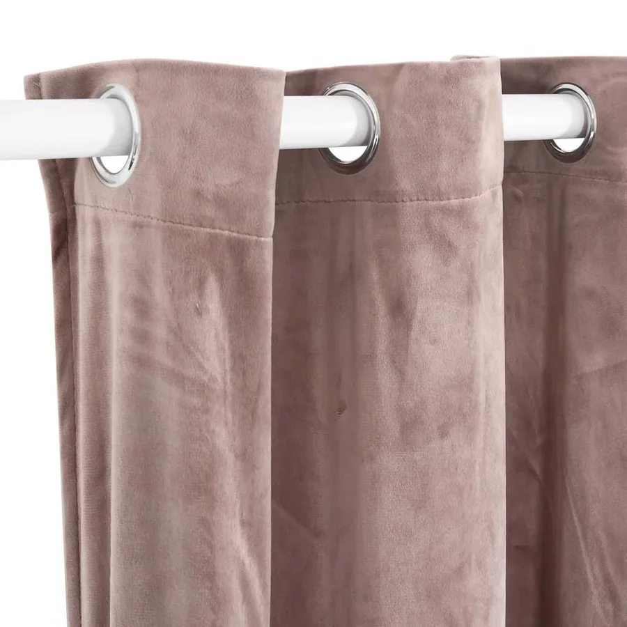 Rideau occultant avec anneaux en métal Velours Rose 290x245 cm - 4