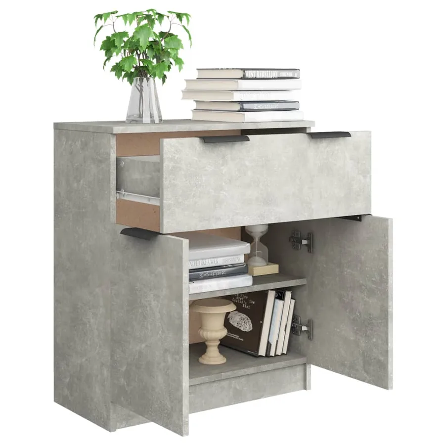 Buffet Gris béton 60x30x70 cm Bois d'ingénierie - 4