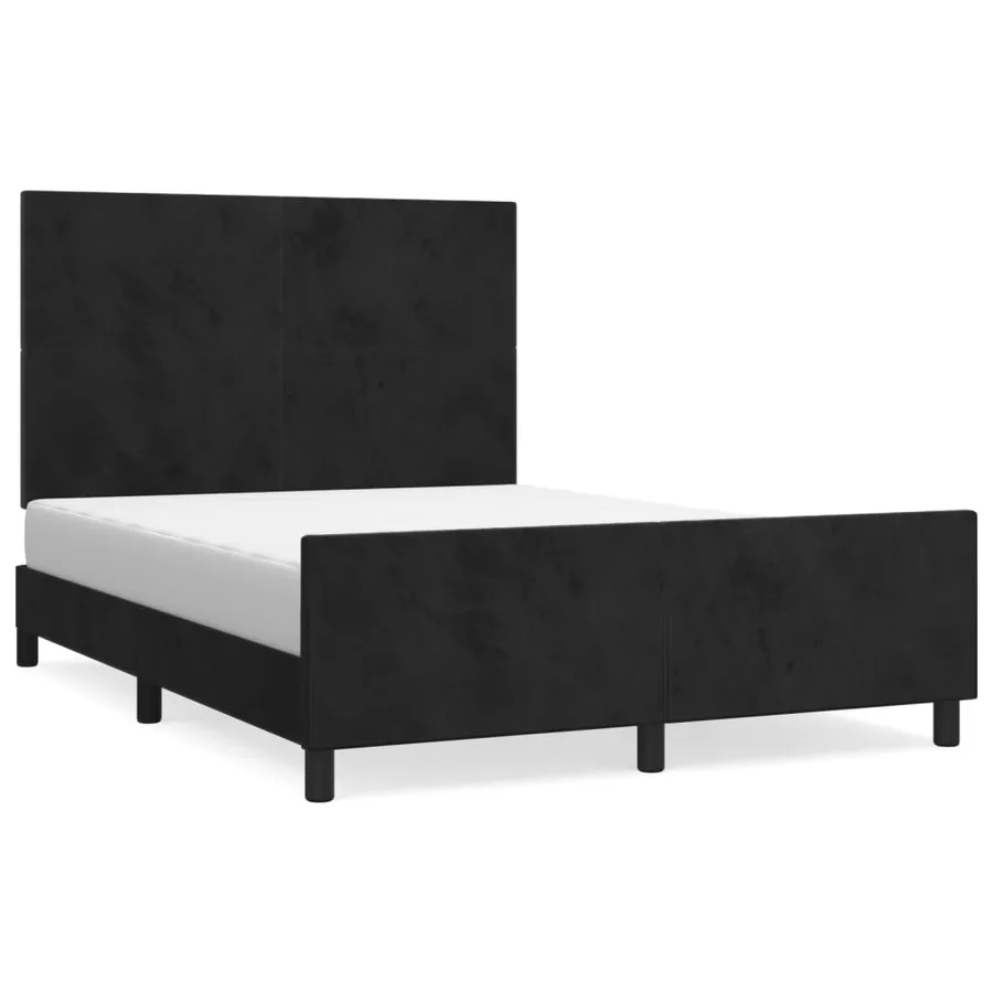 Cadre de lit sans matelas noir 140x200 cm velours - 2