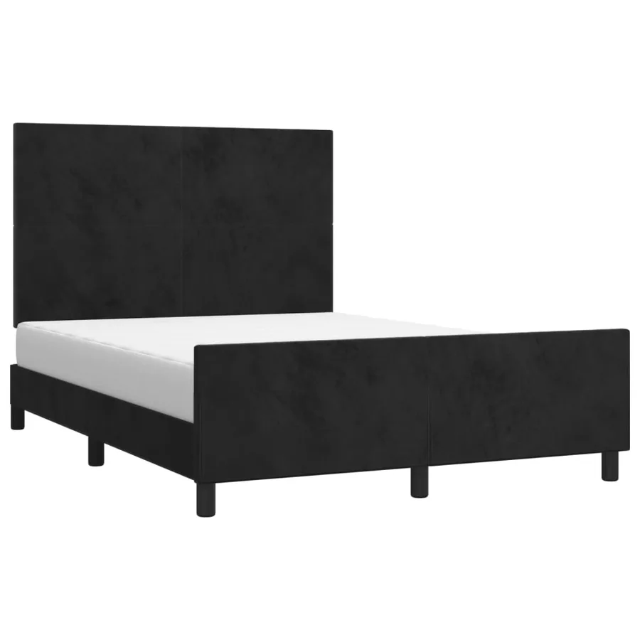 Cadre de lit sans matelas noir 140x200 cm velours - 3