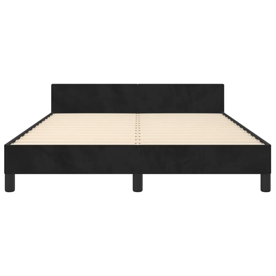 Cadre de lit sans matelas noir 140x200 cm velours - 6