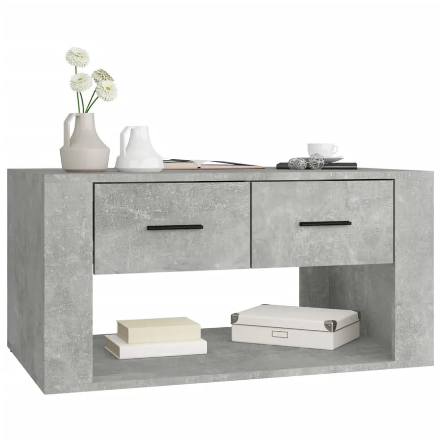 Table basse Gris béton 80x50x40 cm Bois d'ingénierie - 4
